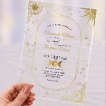Celestial Faux Gold Sun Moon Wedding