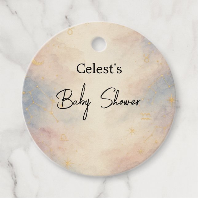 Celestial Favour Tags Gold Star Constellations (Front)