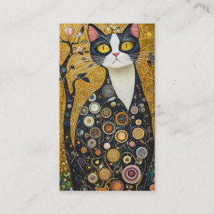 Celestial Feline in Gold Business Card