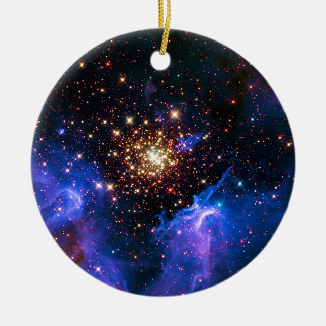 Celestial Fireworks Ceramic Tree Decoration (Front)