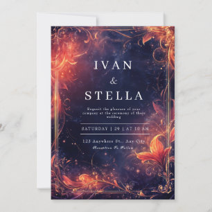 Celestial Flame Wedding Invitation