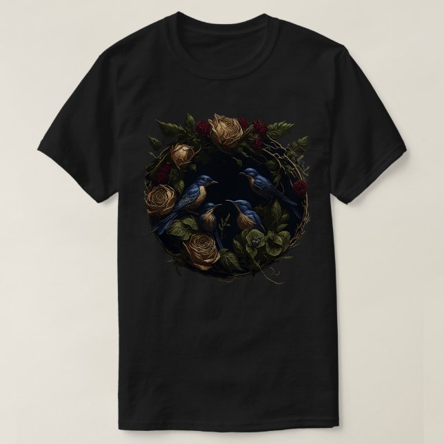Celestial Flight Three Birds in a Golden Circle Am T-Shirt (Design Front)