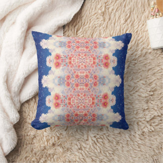 Celestial Floral Mandala Throw Pillow