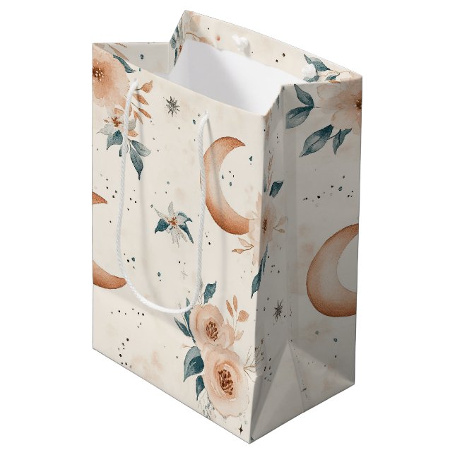 Celestial Floral Pattern (1) Medium Gift Bag (Front Angled)