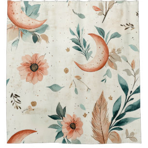 Celestial Floral Pattern (4) Shower Curtain