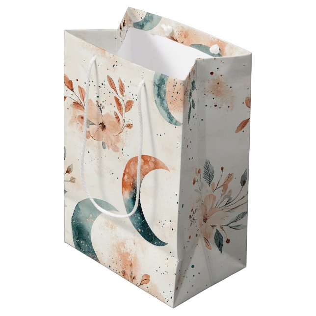 Celestial Floral Pattern (5) Medium Gift Bag (Front Angled)