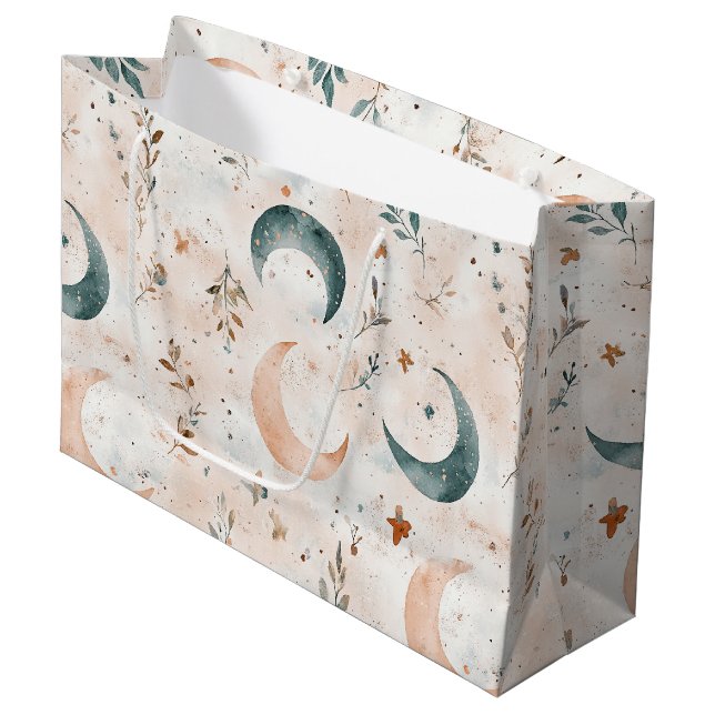 Celestial Floral Pattern (6) Large Gift Bag (Front Angled)