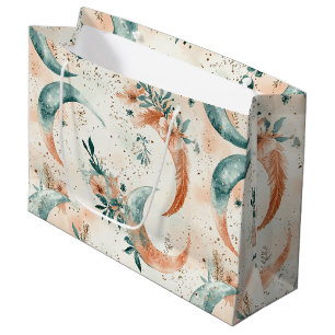 Celestial Floral Pattern (7) Large Gift Bag