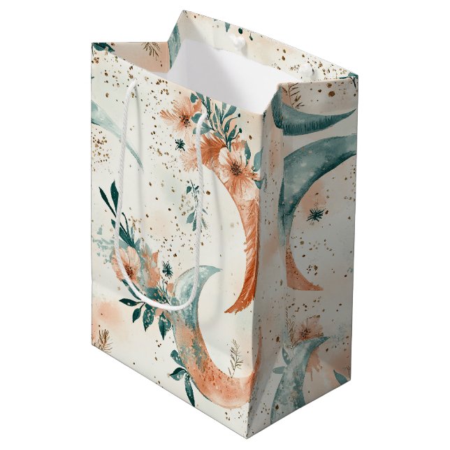 Celestial Floral Pattern (7) Medium Gift Bag (Front Angled)
