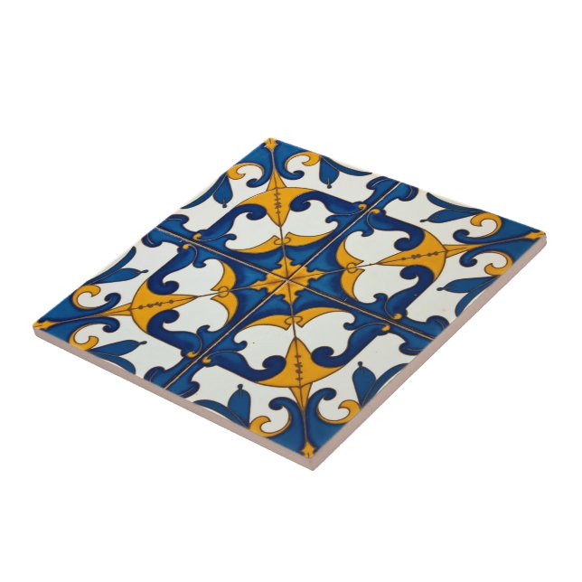Celestial Flourish Azulejo Tile (Side)