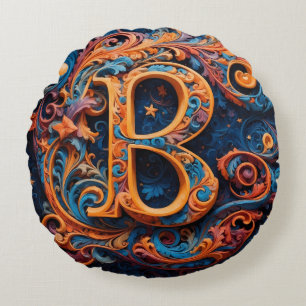 Celestial Flourishes Round Cushion