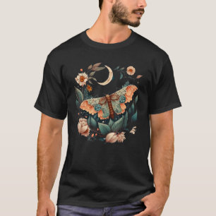 Celestial Flower Moth Moon Butterfly Vintage T-Shirt