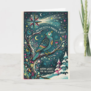 Celestial Folk Art Winter Solstice Card