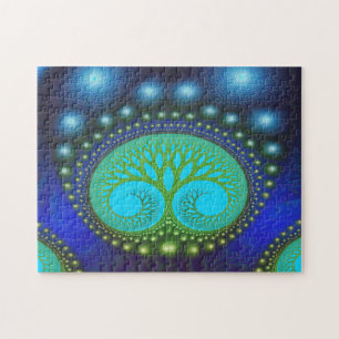 Celestial Forest Nature Pattern Abstract Art Jigsaw Puzzle