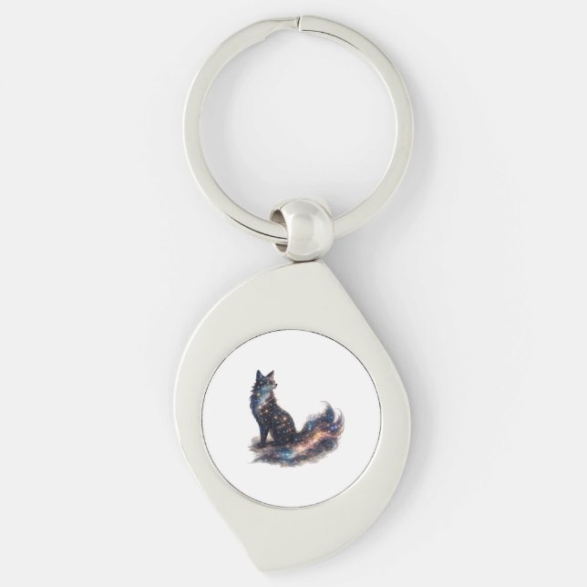 Celestial Fox | Cosmic Fantasy Animal Key Ring (Front)