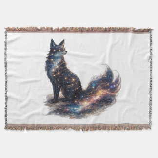 Celestial Fox | Cosmic Fantasy Animal Throw Blanket