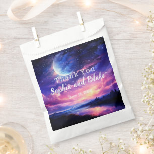 Celestial Full Moon Stars Wedding Favour Bags