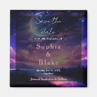 Celestial Full Moon Stars Wedding Save the Date