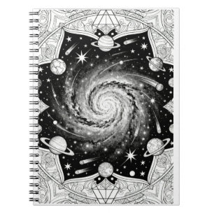 Celestial Galaxy Mandala Cosmic Space Art Notebook