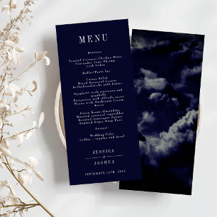 Celestial Galaxy Night Sky Navy Blue Dinner Menu