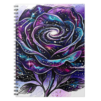 Celestial Galaxy Rose Spiral Nebula Custom Product Notebook