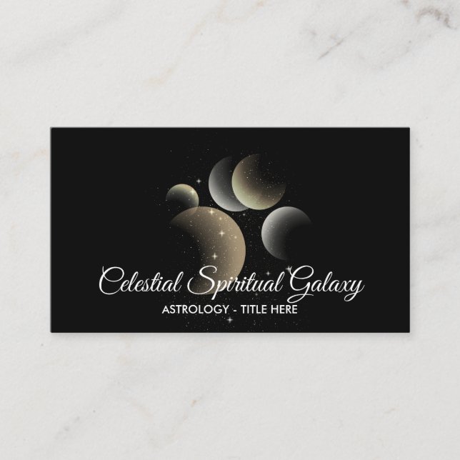 Celestial Galaxy Space Astrology Business Card (Front)