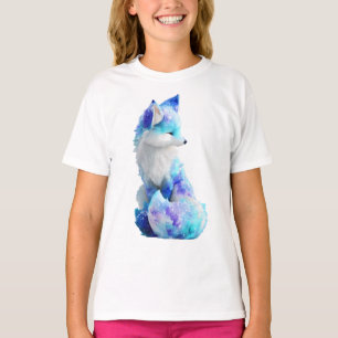 Celestial Galaxy Sparkle Fox Kids T-Shirt
