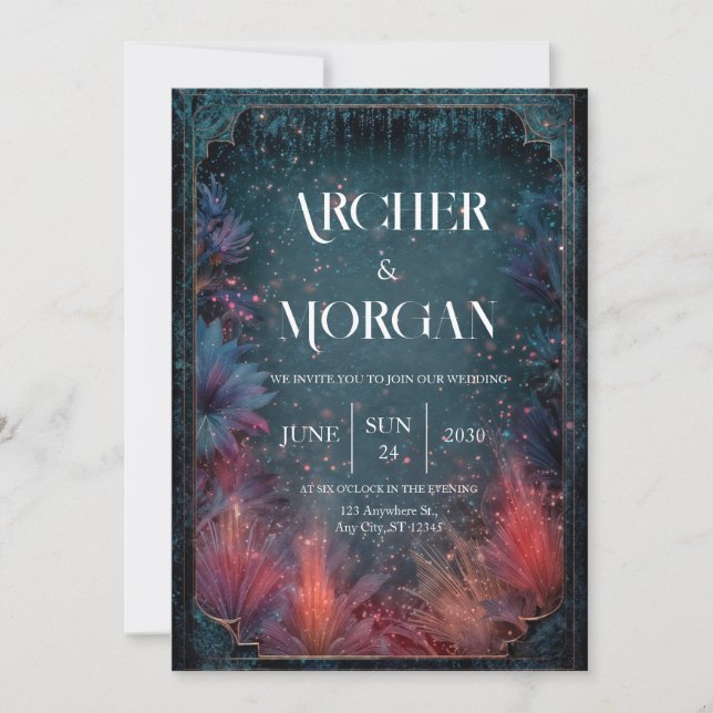 Celestial Garden Wedding Invitation (Front)