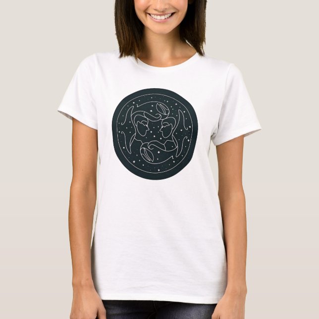 Celestial Gemini Twins T-Shirt (Front)