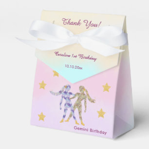 Celestial Gemini Watercolor   1st Birthday Favour Box