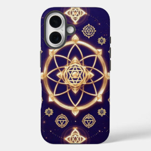 Celestial Geometry of Light — Sacred Pattern iPhone 16 Case