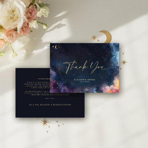 Celestial Gift Stars Cosmic Galaxy Midnight Blue Thank You Card