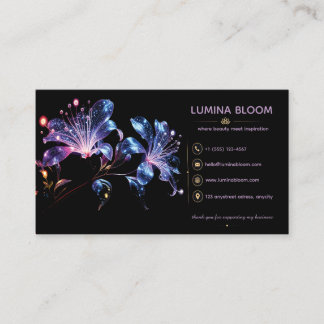 Celestial Glow Fantasy Flowers Business Card