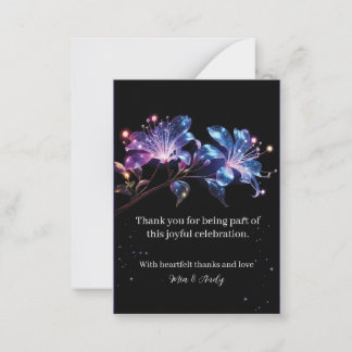 Celestial Glow Fantasy Flowers Thank You Card