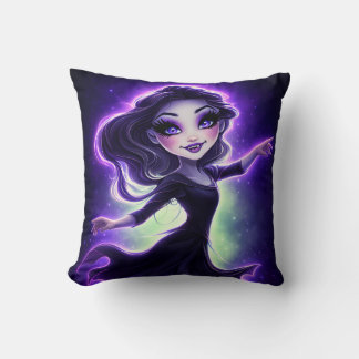 Celestial Glow Girl Throw Pillow