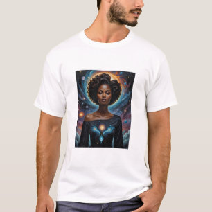 Celestial Goddess Cosmic Energy Galaxy Art T-Shirt
