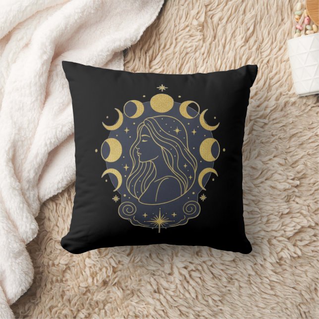 Celestial Goddess Moon & Stars Women’s T-Shirt Cushion (Blanket)
