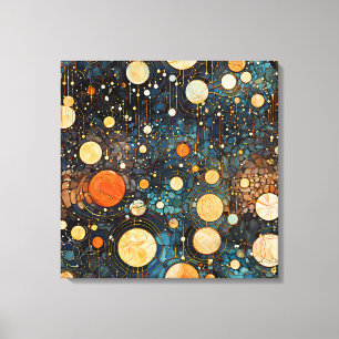 Celestial Gold Galaxy Canvas Art