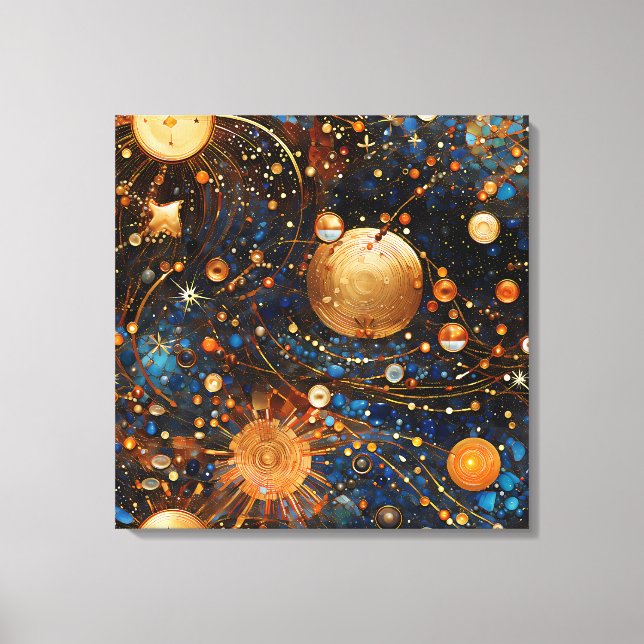 Celestial Gold Galaxy Canvas Art (Front)