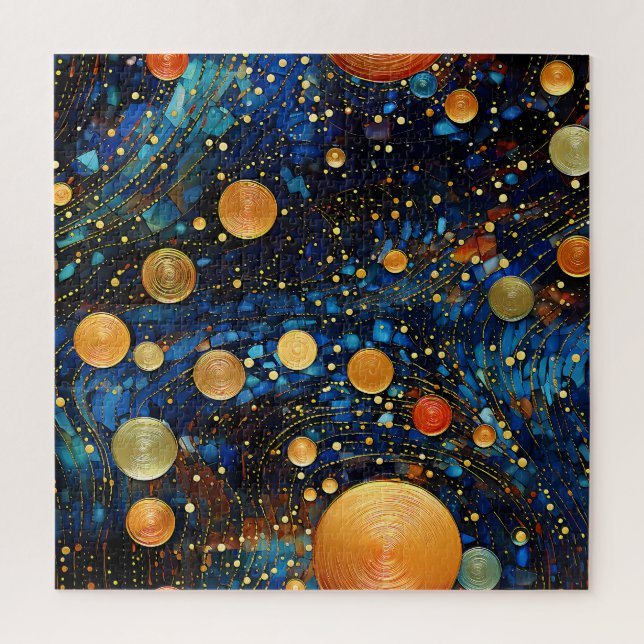 Celestial Gold Galaxy Puzzle (Vertical)