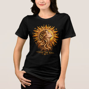 Celestial Gold Goddess Sunburst "Chase The Sun" Ar Tri-Blend Shirt