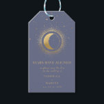 celestial gold moon save the date photo gift tags<br><div class="desc">Our "celestial gold" collection features beautiful crescent moon with gold stars in various designs on a velvet midnight blue background paired with elegant fonts. Easy to you to customise and you can choose among many items from this collection in our store.</div>