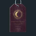 celestial gold moon save the date photo gift tags<br><div class="desc">Our "celestial gold" collection features beautiful crescent moon with gold stars in various designs on a velvet midnight blue background paired with elegant fonts. Easy to you to customise and you can choose among many items from this collection in our store.</div>