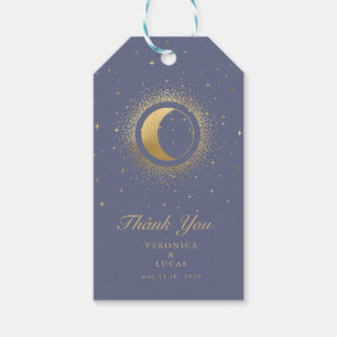 celestial gold moon Wedding Thank You Gift Tags