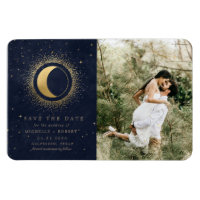 celestial gold photo save the date 