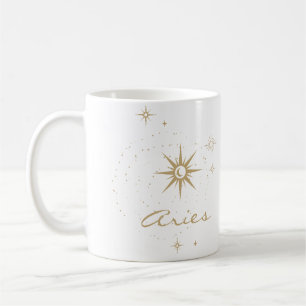 Celestial Gold Star Sign Moon & Stars Coffee Mug