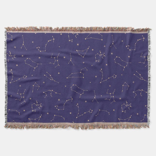 Celestial Gold Star Solareclipse Theme  Throw Blanket (Front)