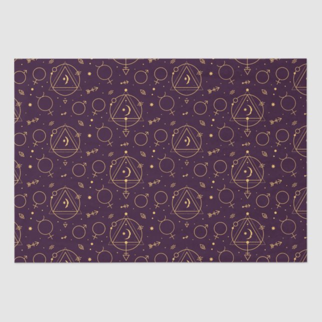 Celestial Gold Star Solareclipse theme Tissue Paper (Front)