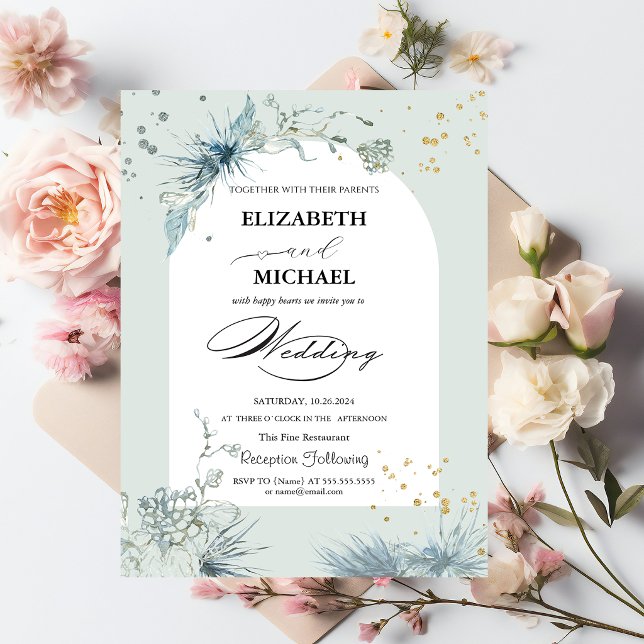 Celestial Gold Star Sun Moon Wedding Invitation (Creator Uploaded)