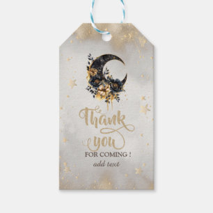 Celestial Gold Stars Floral Moon Gift Tags